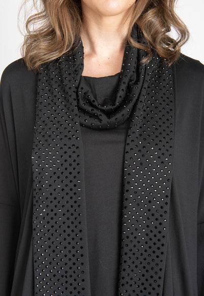 Blouse with Attached Studded Scarf