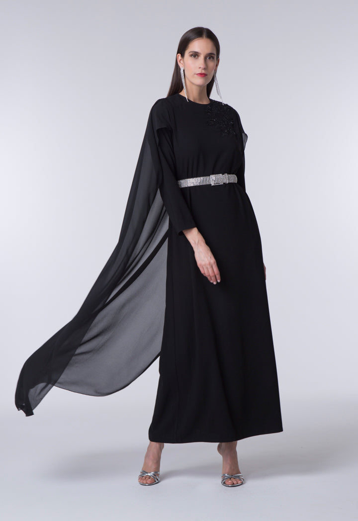 Chiffon Cape Overlay Dress ZAY Chiffon Cape Overlay Dress ZAY