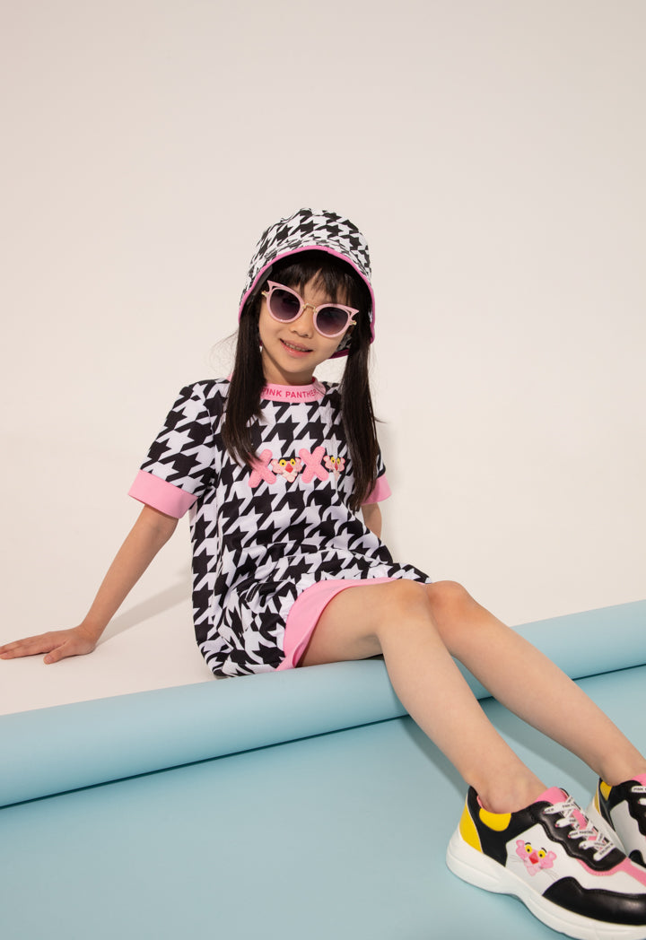 Pink Panther Houndstooth Print Dress