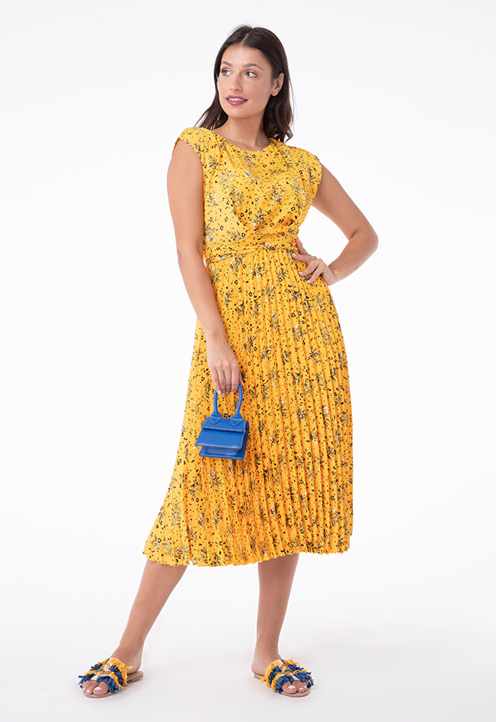 Tie Waist Printed Dress