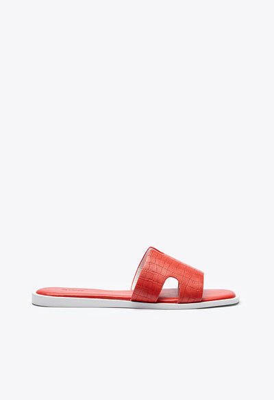 Solid Cutout Vamp Slip On Sandals