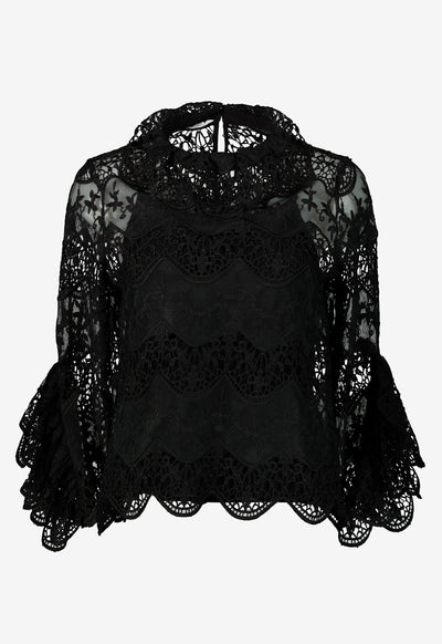 Schiffli & Mesh Blouse