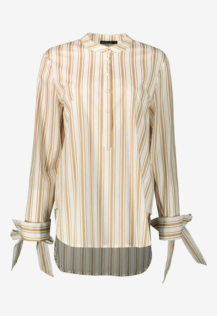 Striped Round Hem Shirt
