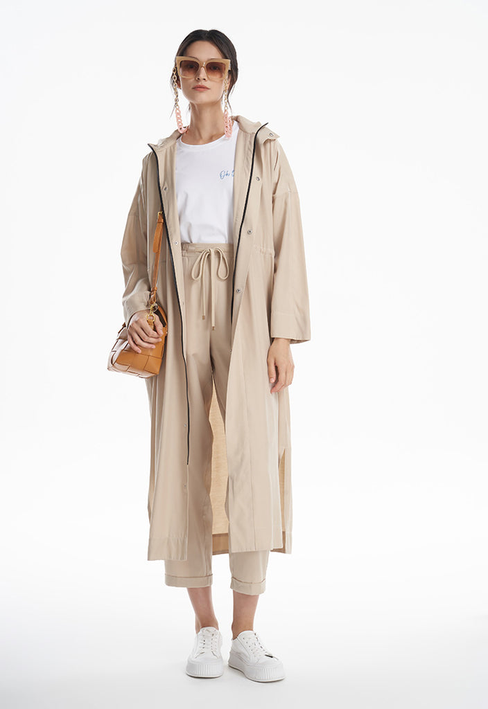 Tunnel Neck Long Detachable Hood Coat – ZAY