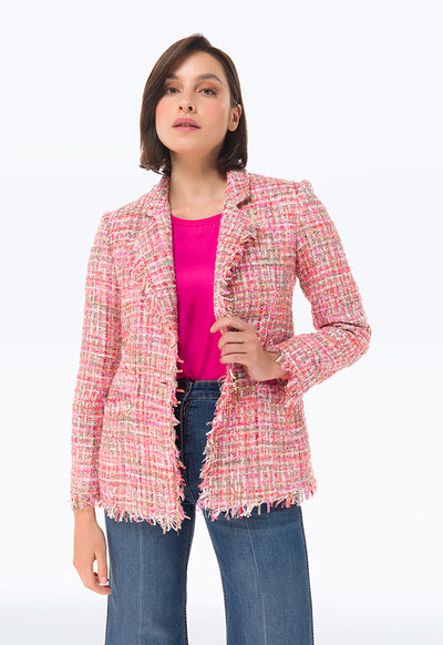 Tweed Blazer With Front Pockets