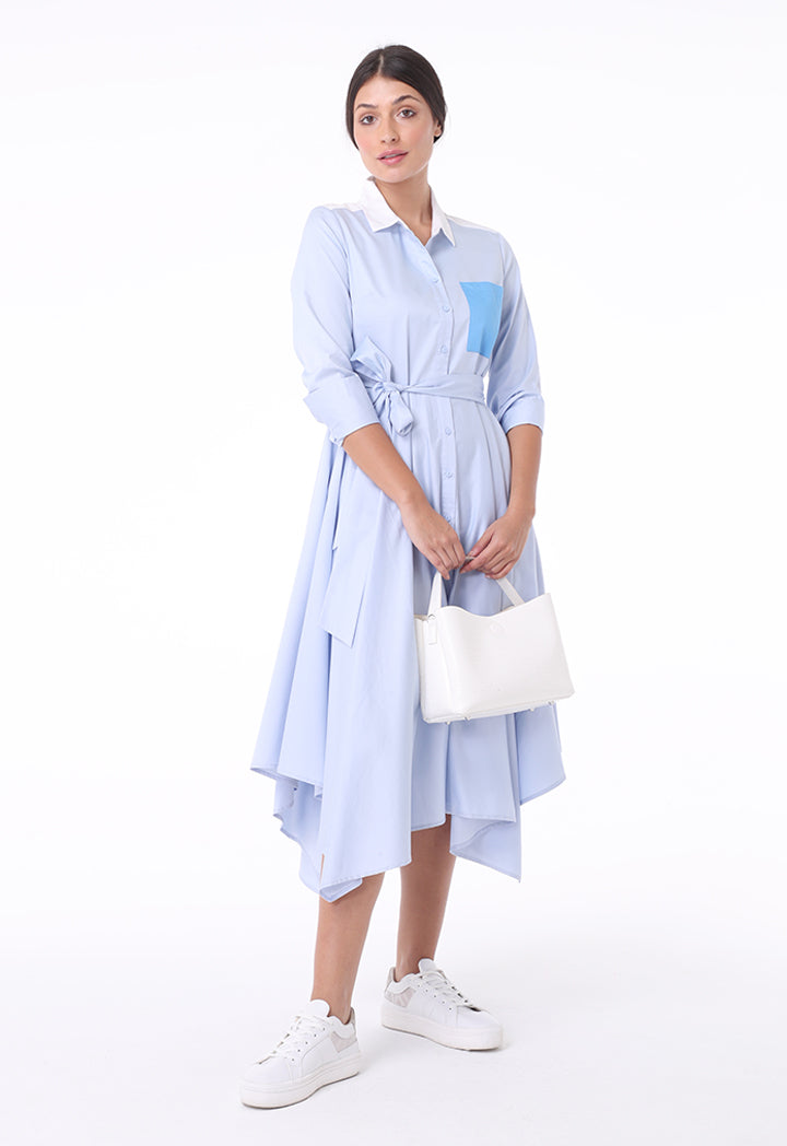 Color Block Shirt Dress