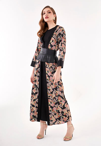 Paisley Print Long Kimono