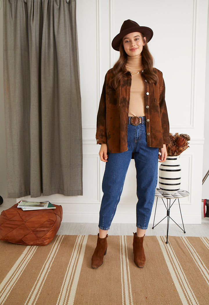 Brown Shirt Outerwear - Fresqa