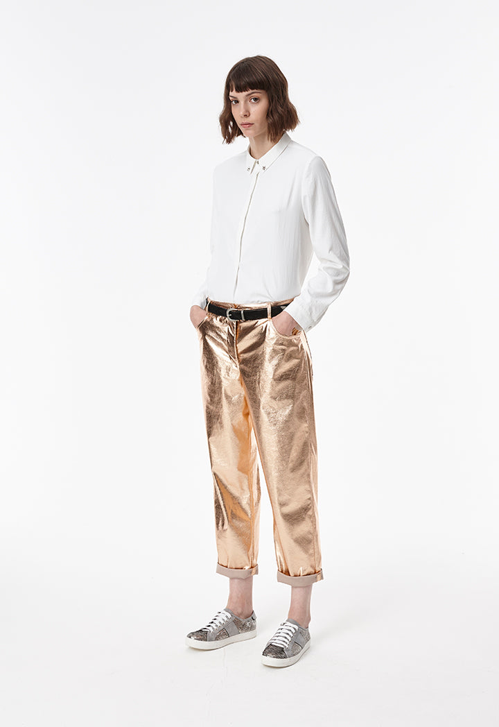 Zara is everything  Metallic pants outfit, Stylish outfits, Metallic jeans