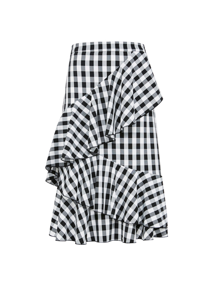 Checkered Ruffle Skirt - Fresqa