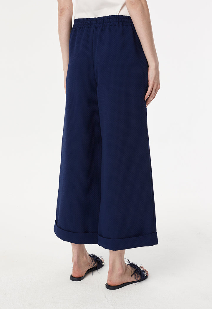 Textured Folded Hem Culottes