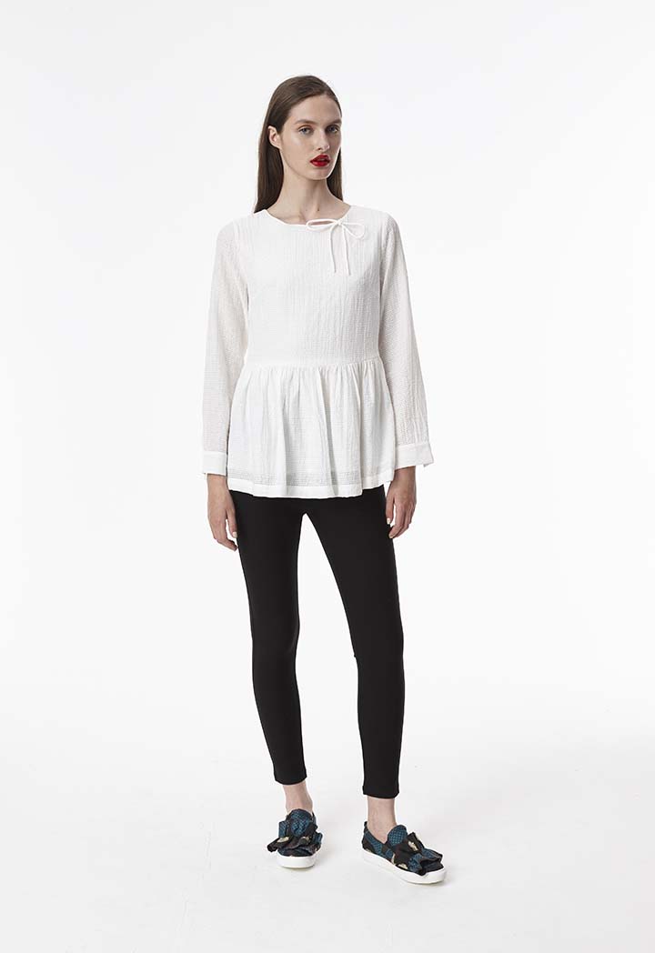 Textured Peplum Top
