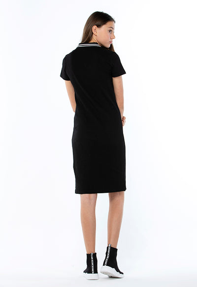 Rib Knit Polo Dress