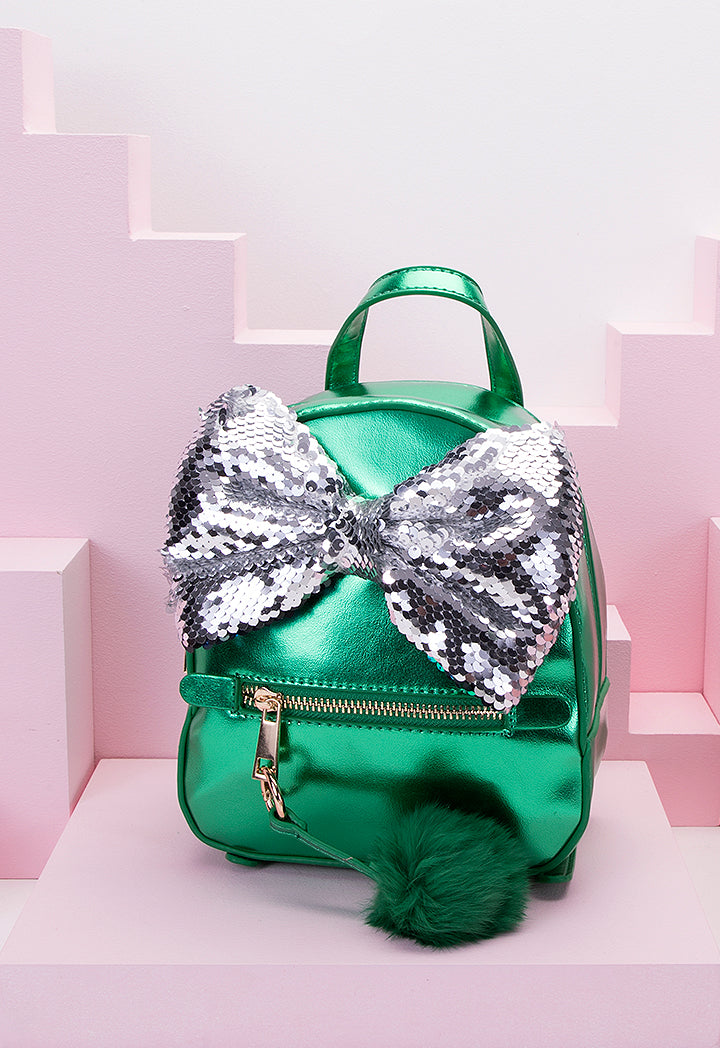 Sequin Bow Mini Backpack