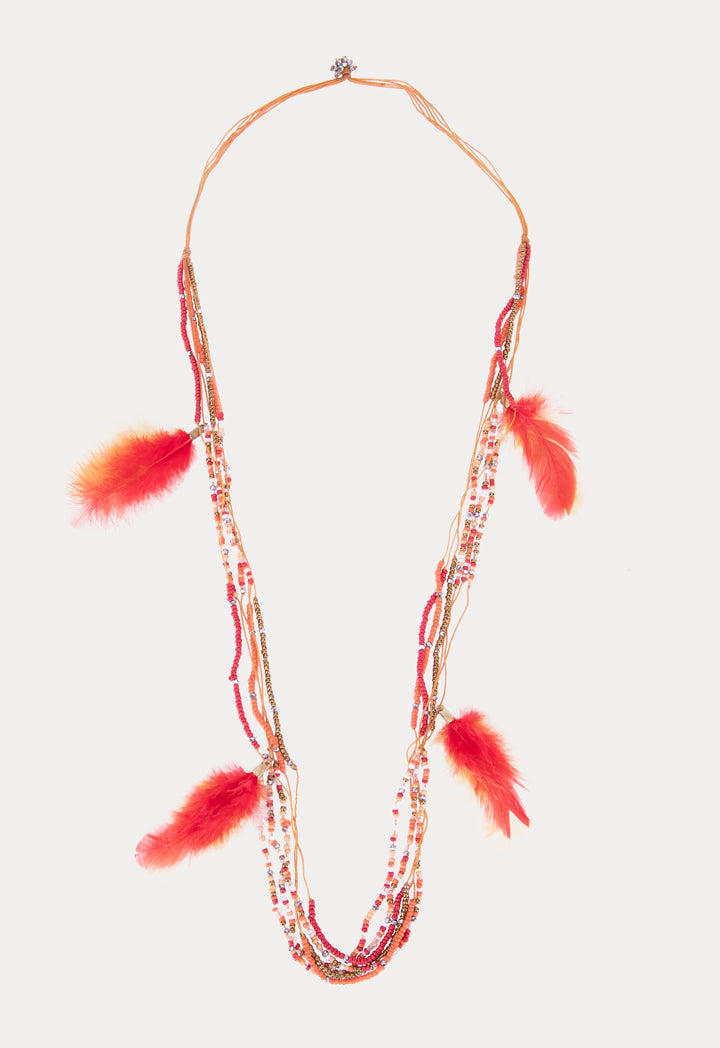 Thread Wrap Feather Necklace