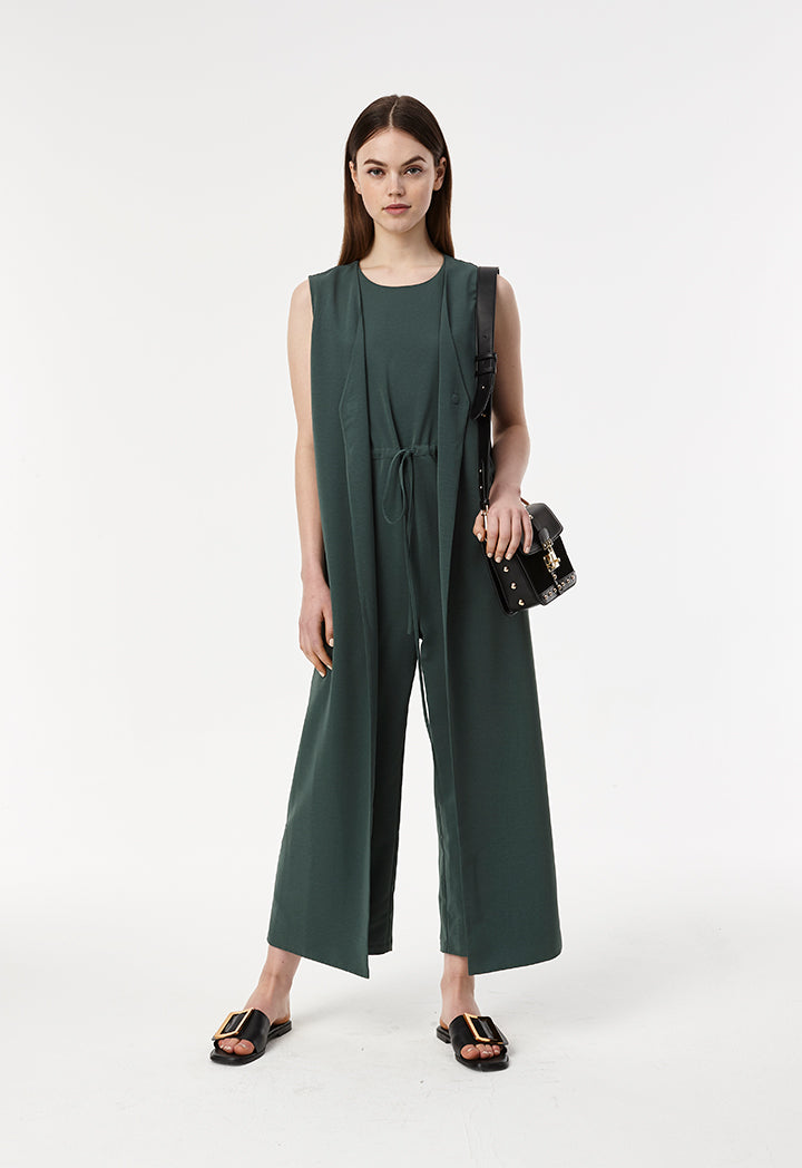 Sleeveless Overlay Jumpsuit