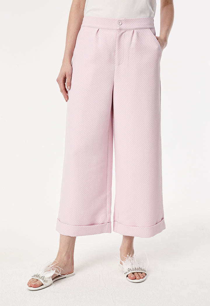 Textured Folded Hem Culottes