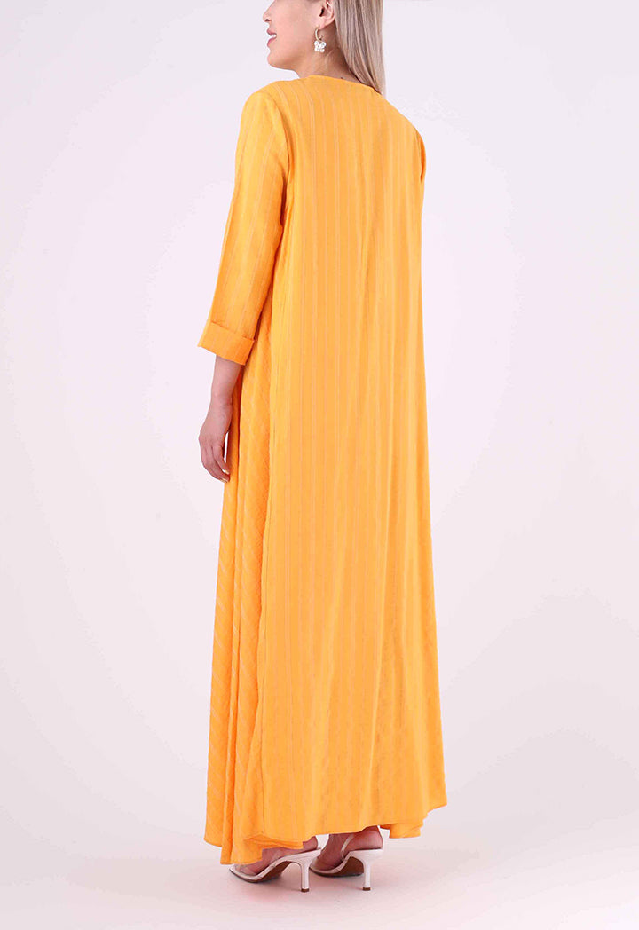 Contrast Pearl Loop Button Dress