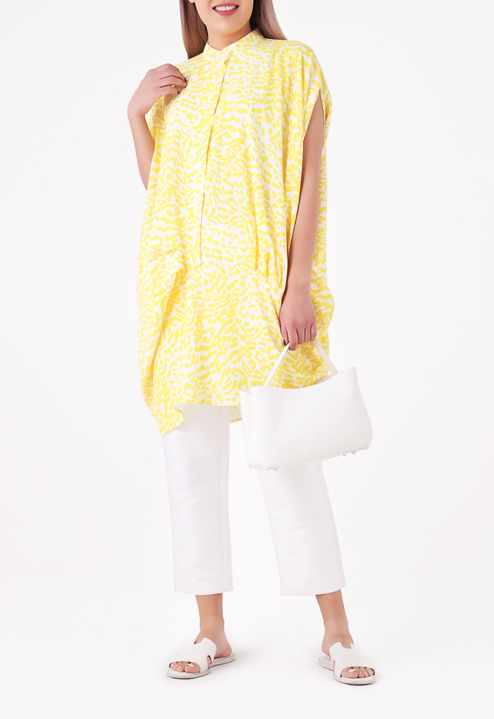 Yellow Animal Print Blouse