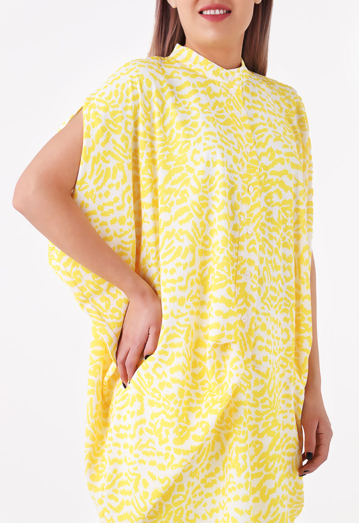 Yellow Animal Print Blouse