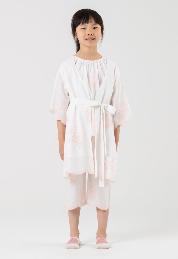 Floral Embroidered Kimono Sleepwear