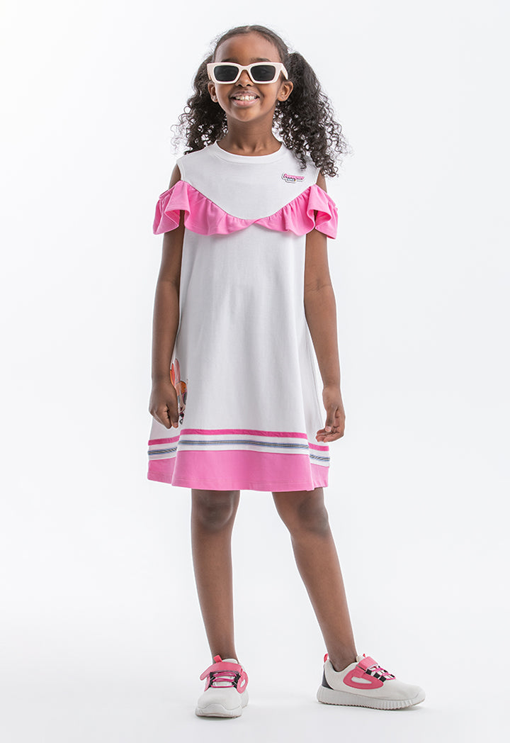 Powerpuff Girls Sleeveless Dropped Ruched Dress