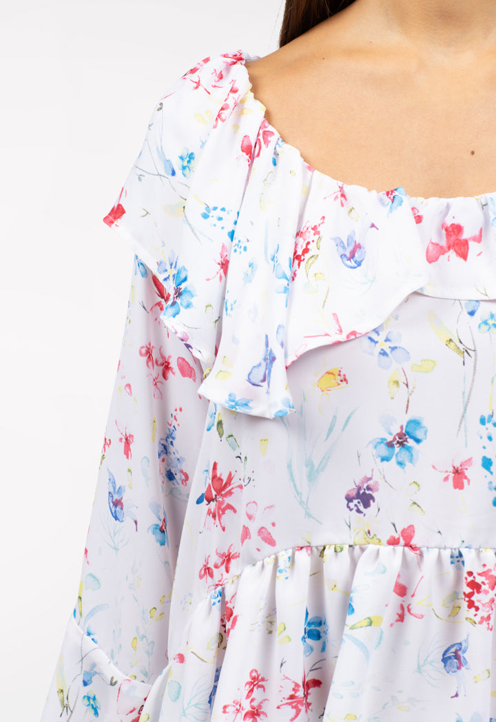 Frilled Watercolor Blouse