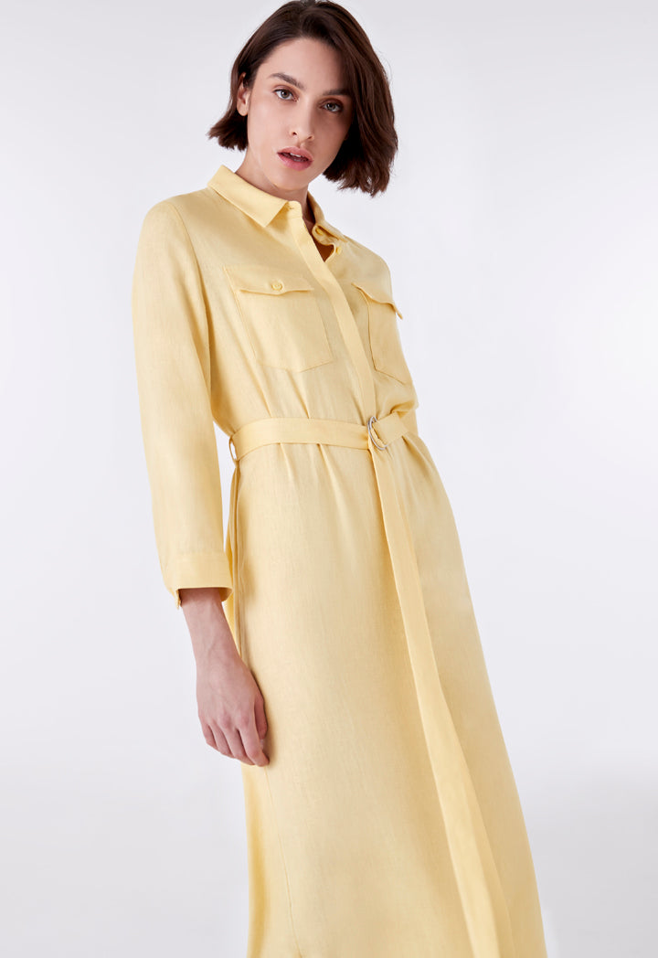 Button Down Flap Pocket Short Dress