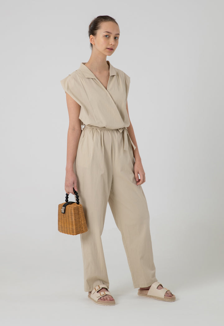 Solid Belted Jumpsuit