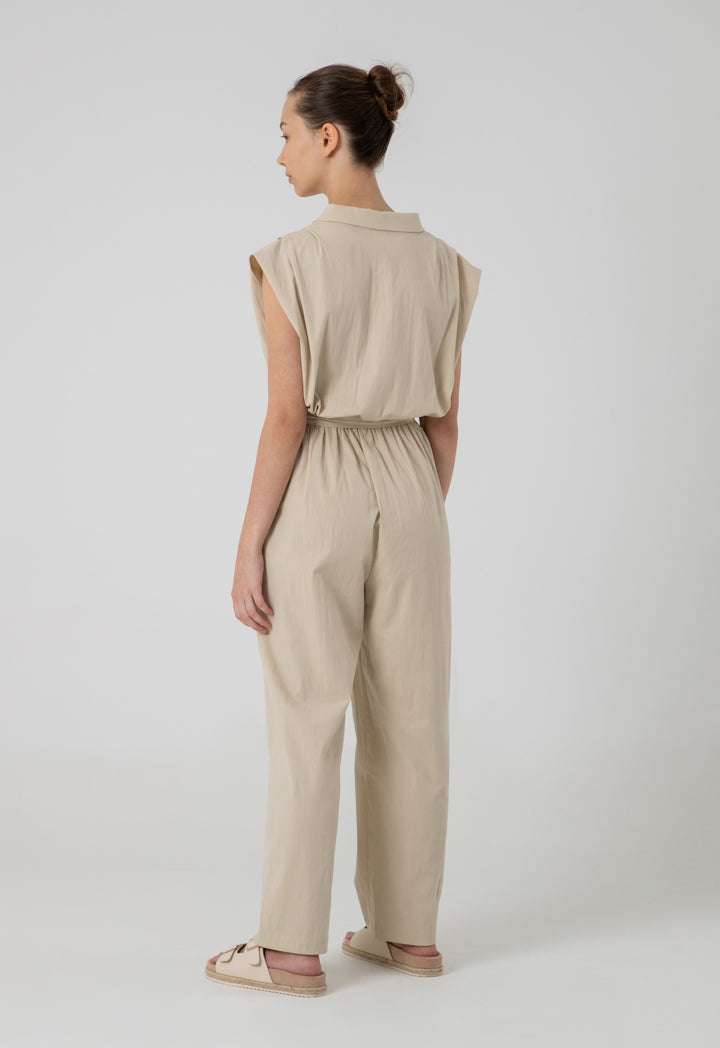 Solid Belted Jumpsuit