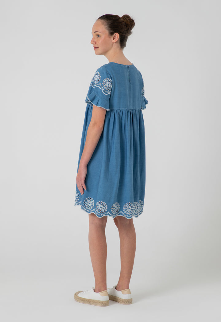 Scallop Floral Ruffle Lace Dress
