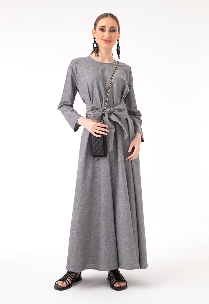 Solid Flared Long Dress