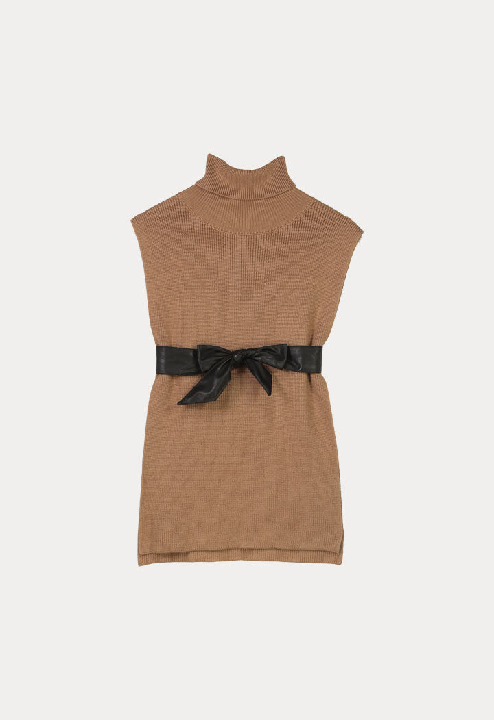 High Neck Ribbed Side Open Knitwear