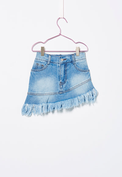 Denim Loose Fringe Skirt