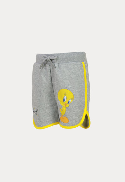 Tweety Birds Rubber Prints Drawstring Running Shorts