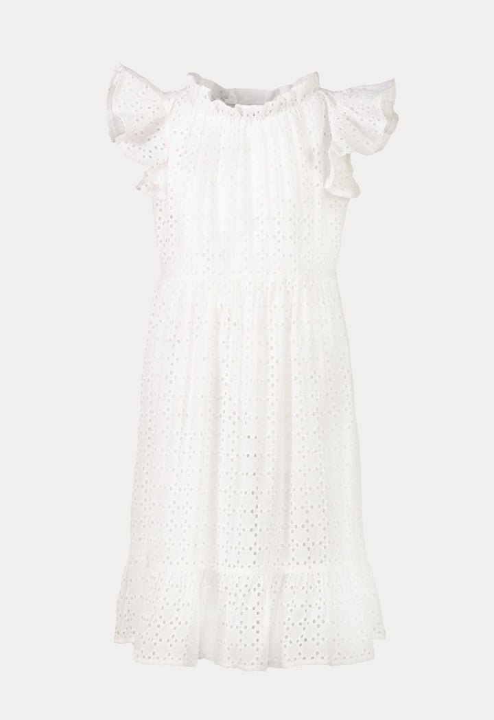 Schiffli Butterfly Frill Trim Eyelet Dress