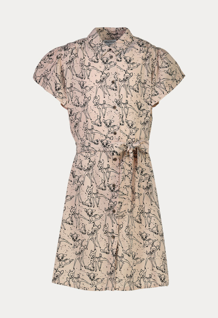 Disney Bambi Printed Button Up Belted Dress