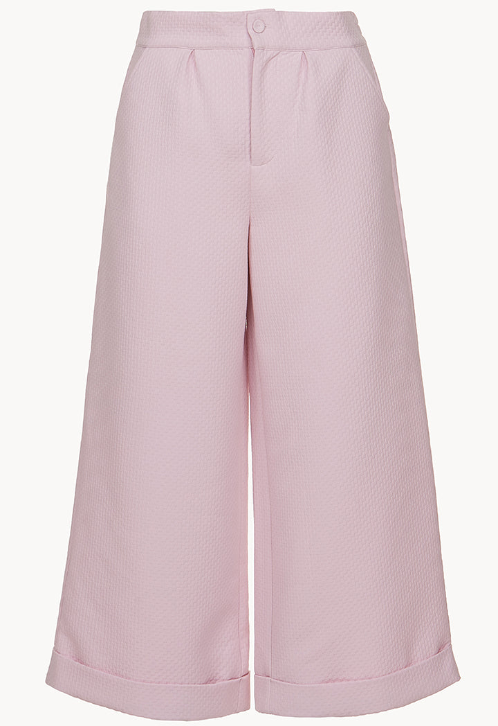 Textured Folded Hem Culottes
