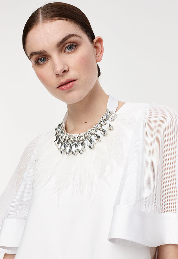 Net Sleeved Blouse