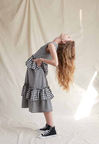 Tiered Layered Checkered Dress